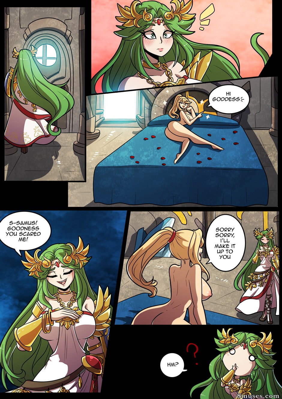 Kinkymation Comics - Garotas esmagadoras - Quarto de Samus e Palutena! - Página 3