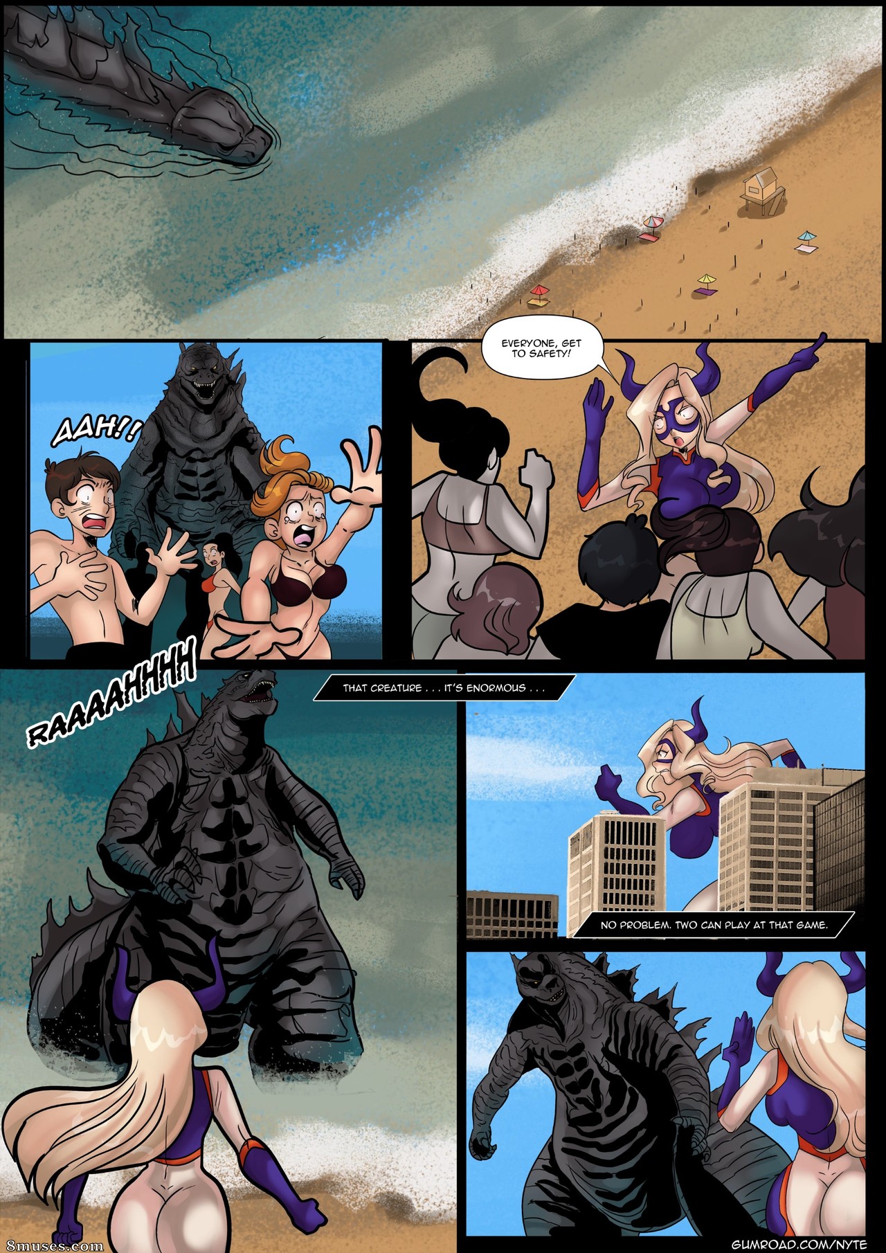 Nyte Vore Comics - La Sra. Lady vs Godzilla - Página 2