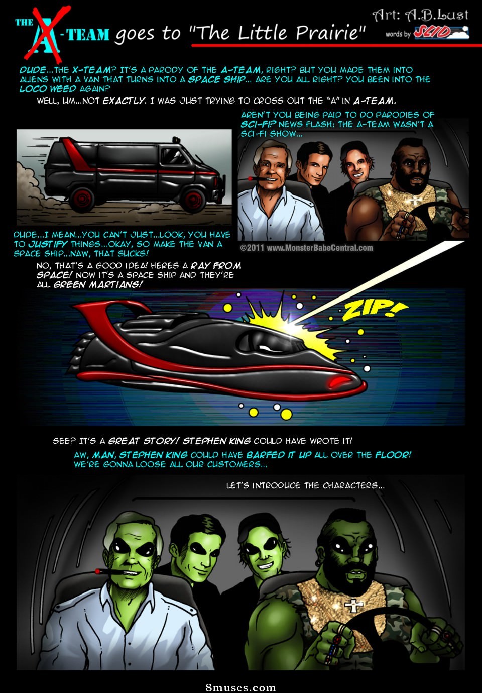 Space Babe Central - The A Team goes to the Little Prairie - Page 1