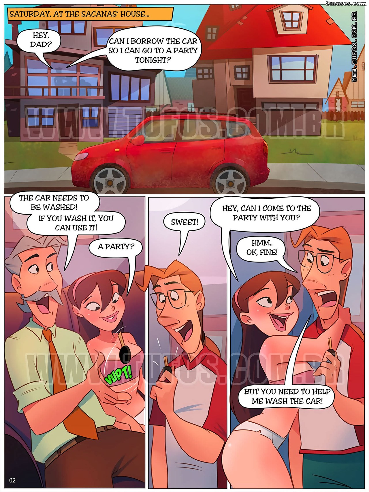 Familia Sacana - English - Family Sacana 52 - Washing Dad's Car - Page 2