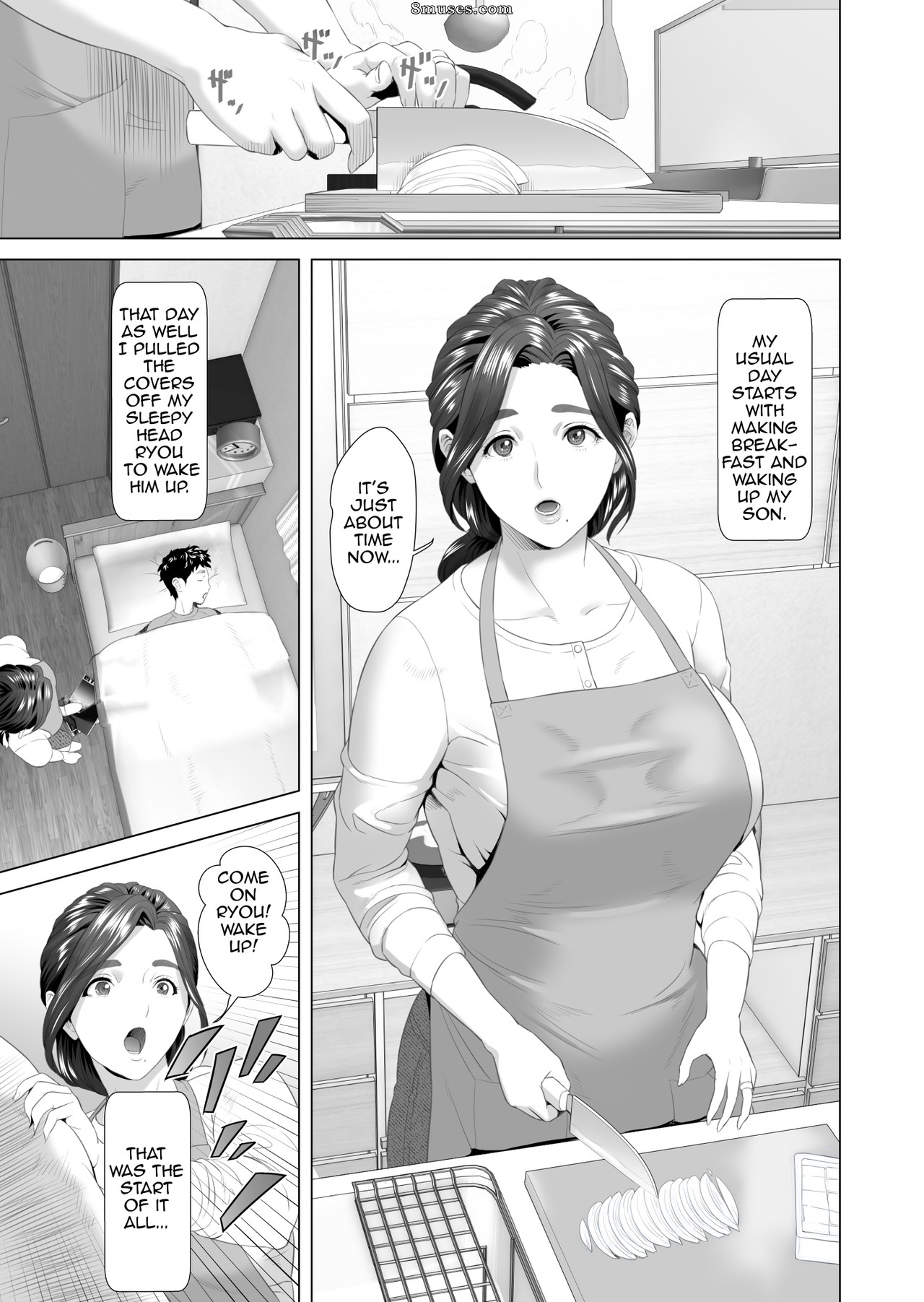 Hyji - Haiji - Hy-dou - Neighborhood Seduction - Mother Lures Son for a Night Visit! - Page 3