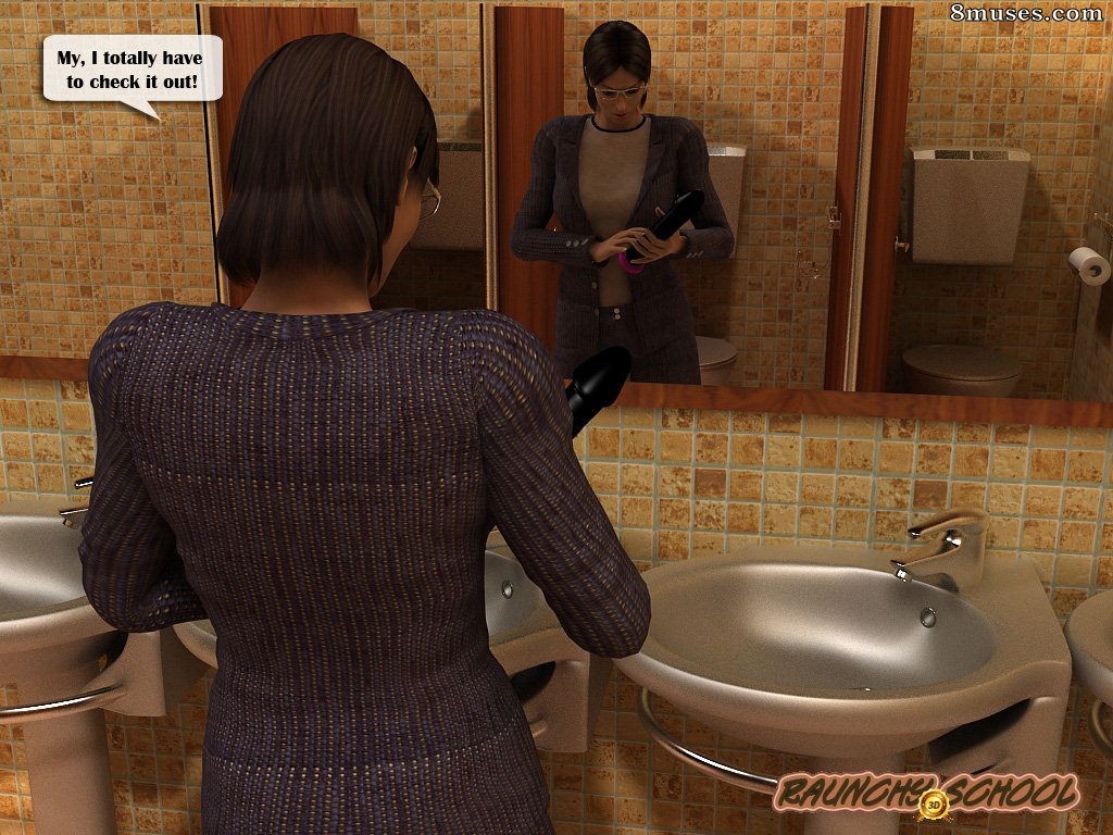 RaunchySchool3D Comics - Girls caught using a giant sex toy in the bathroom - Page 40