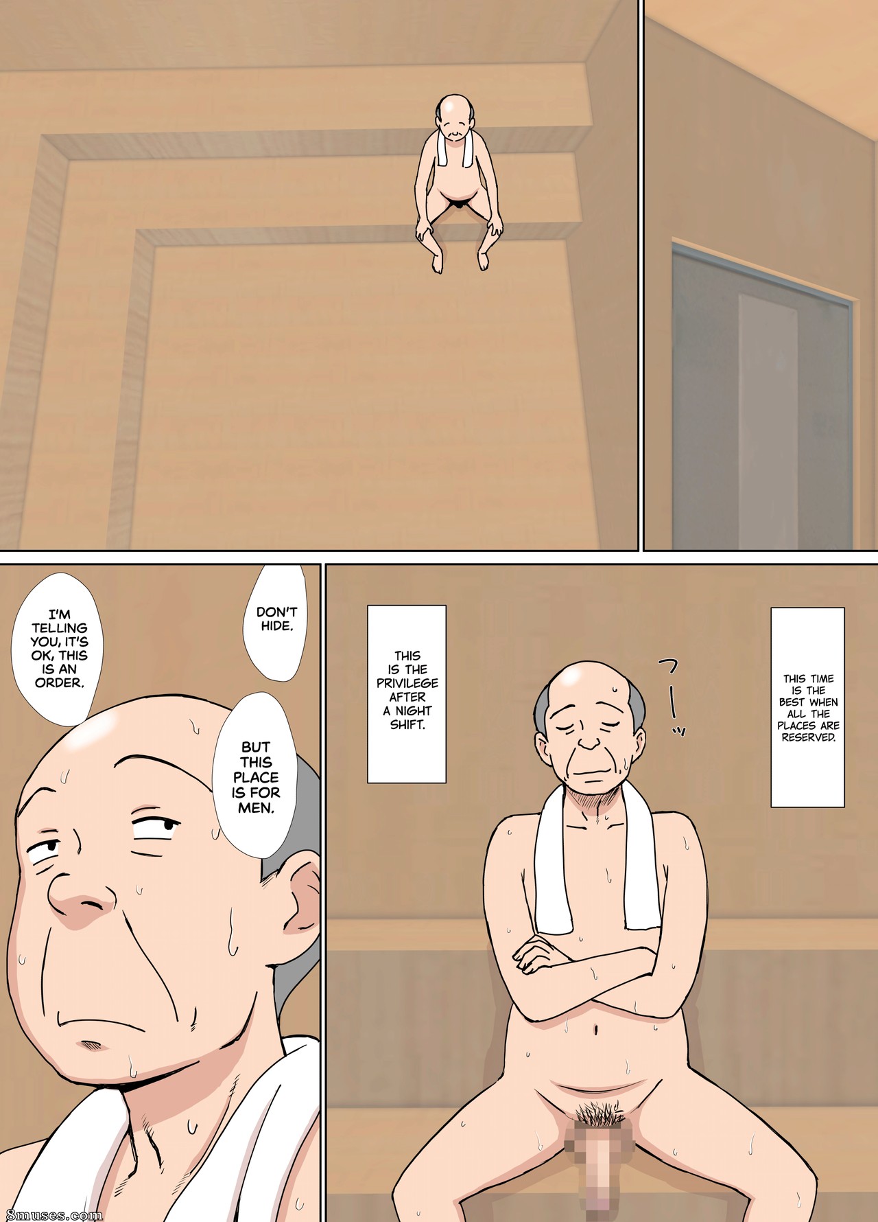 Urakan - Iinari Tomodachi Mama o Sauna de Chichi Ijiri - Apalpando os seios da mãe da minha amiga na sauna - Página 4