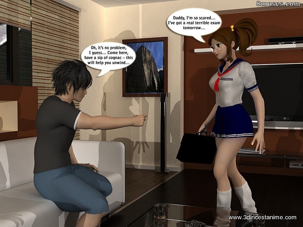 3DIncestAnime.com Comics - Girl unwinds before exam - Page 2
