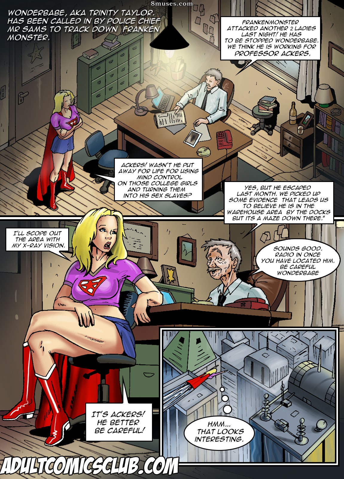 AdultComicsClub.com Collection - Chica Maravilla vs Monstruo de Frankenstein - Página 1