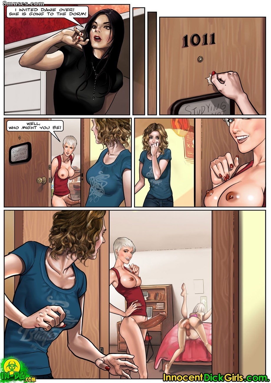 Innocent Dickgirls Comics - The Old College Try - Page 9