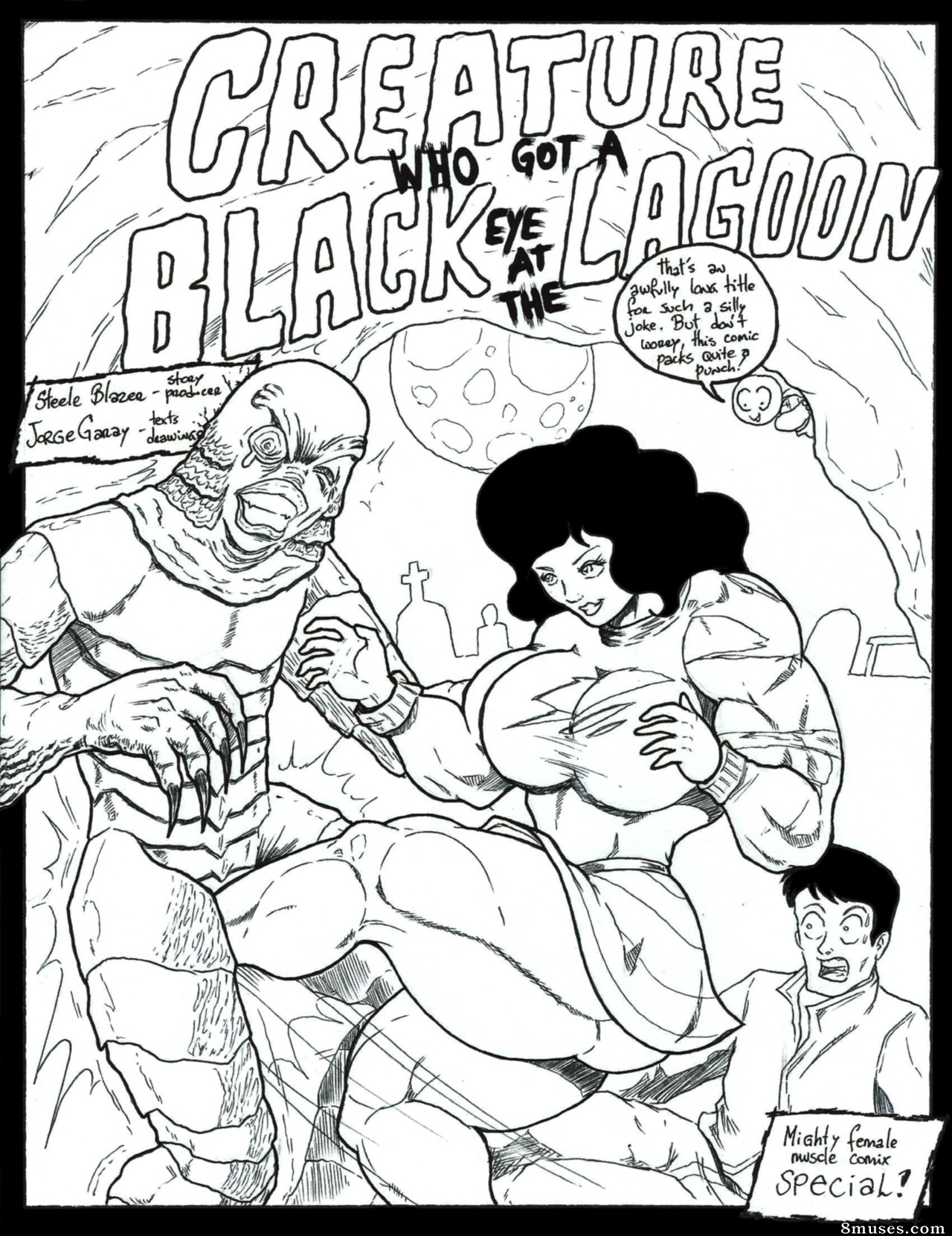 Mighty Female Muscle Comix - Creature Who Got A Black Eye At The Lagoon - Page 1