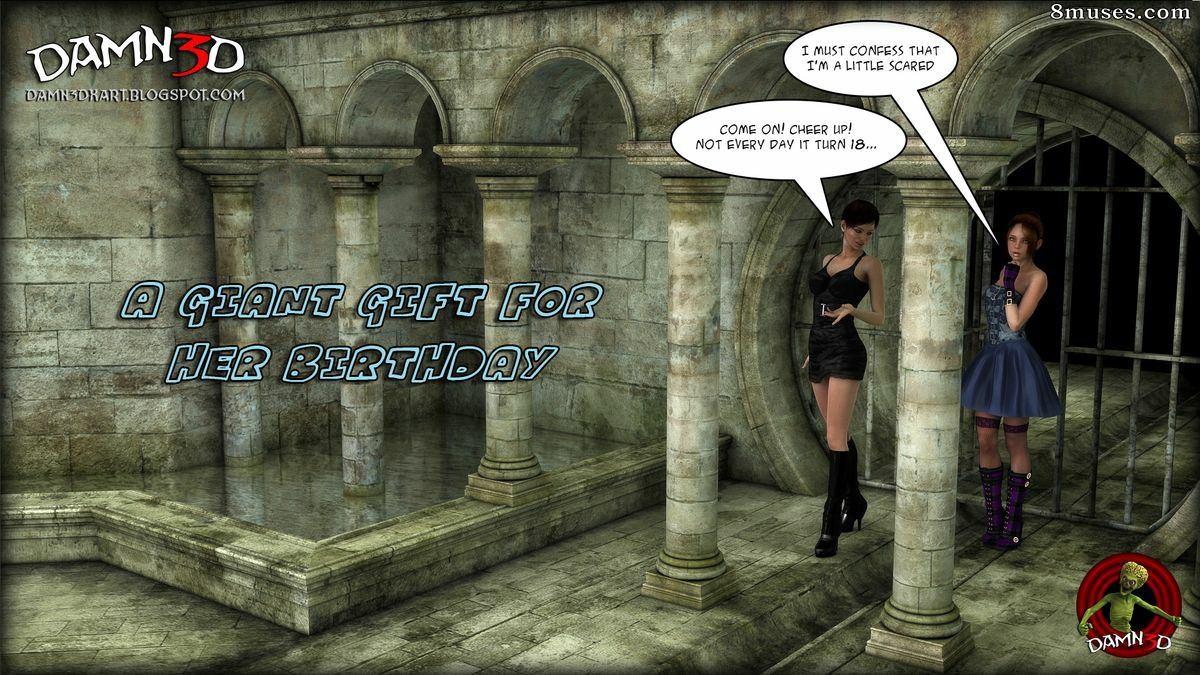 Damn3D Comics - A Giant Gift for her Birthday - Page 3