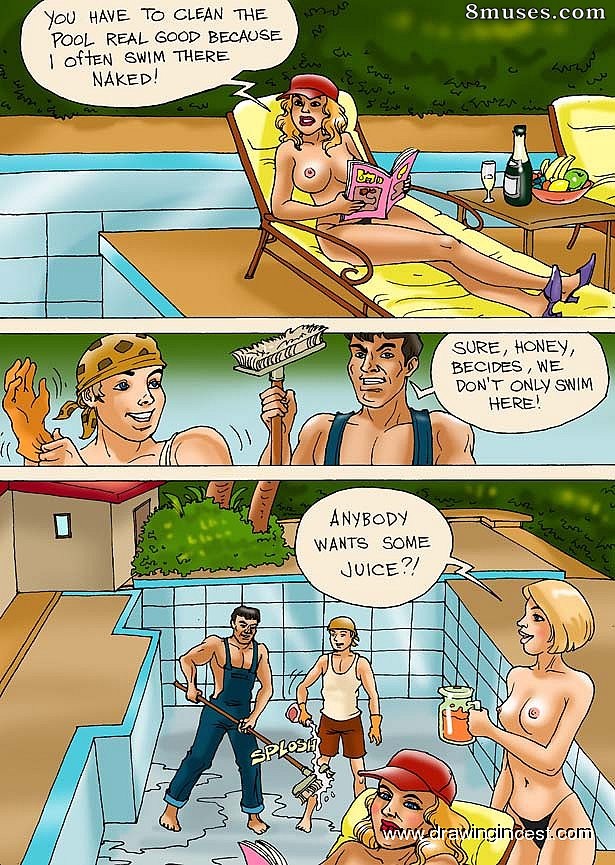 2D - Family members please each other near the swimming-pool - Page 1