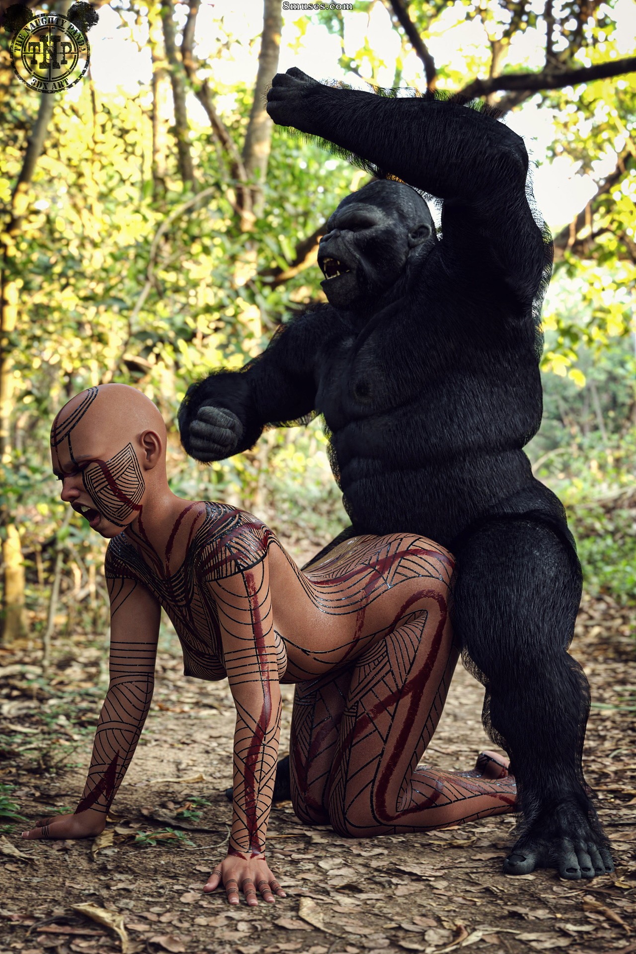 TheNaughtyPanda - Fun with hairy gorilla - Page 4