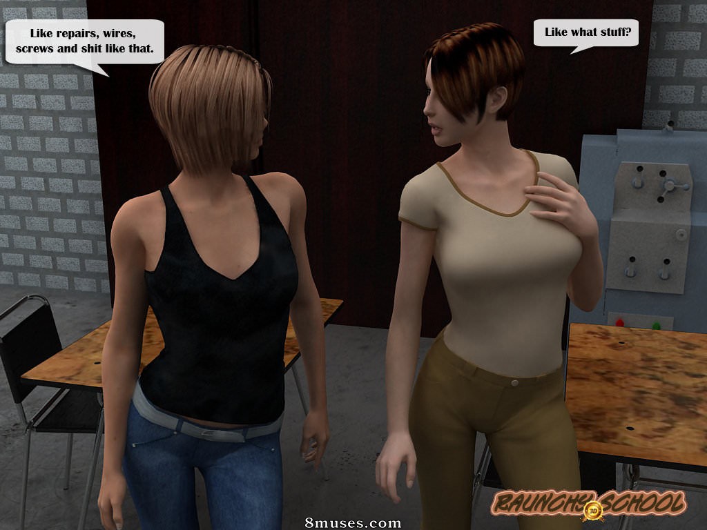 RaunchySchool3D Comics - A Fucking Machine Workshop for Two Hotties - Page 2