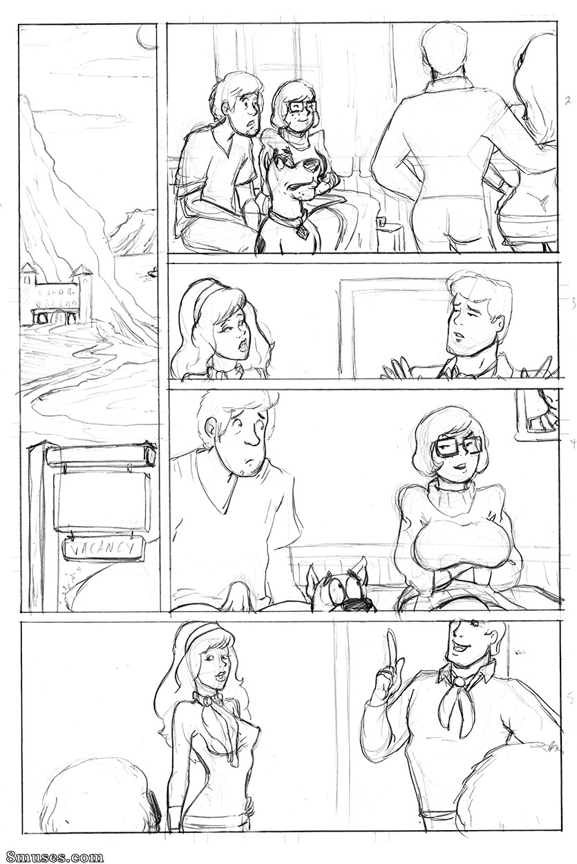 Velma and Daphne in Girls' Night Inn - Pencils - Page 1