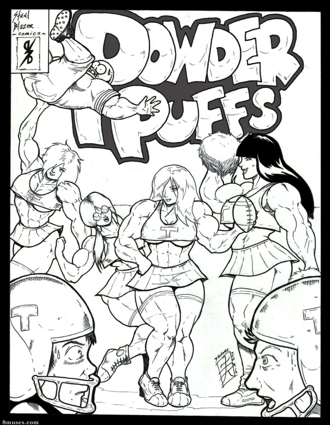 Comix de muscle féminin puissant - Poudres remises à neuf - Page 1