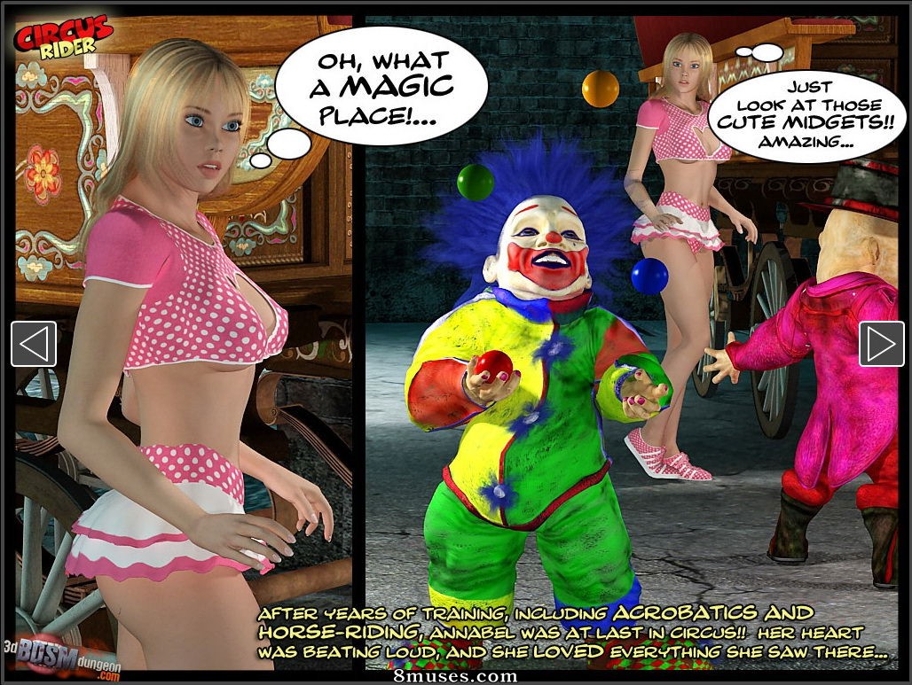 3D BDSM Dungeon Comics - Jinete del circo - Página 2