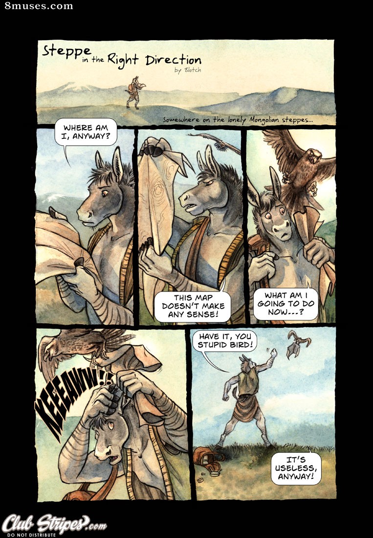 Bandes dessinées - Direction droite dans la steppe - Page 1