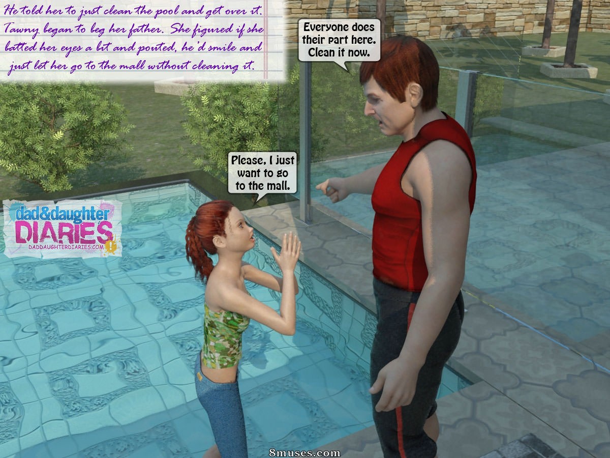 Dad and Daughter Diaries Comics - Limpar a piscina - Página 5