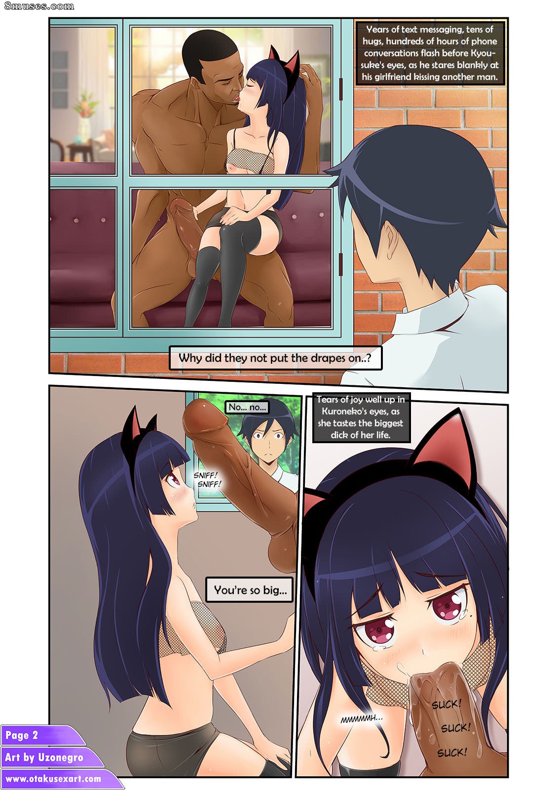OtakuSexArt.com Comics - Kuroneko's Interracial Cuckolding Fucktime - Page 3