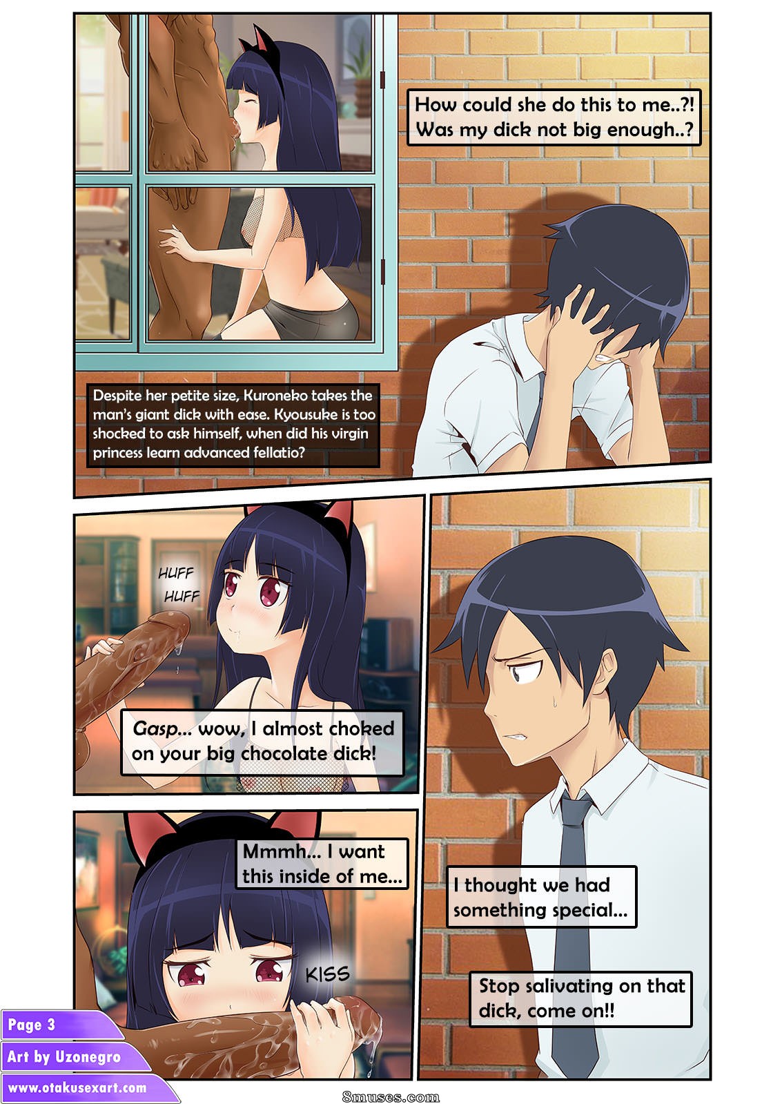 OtakuSexArt.com Comics - Kuroneko's Interracial Cuckolding Fucktime - Page 4
