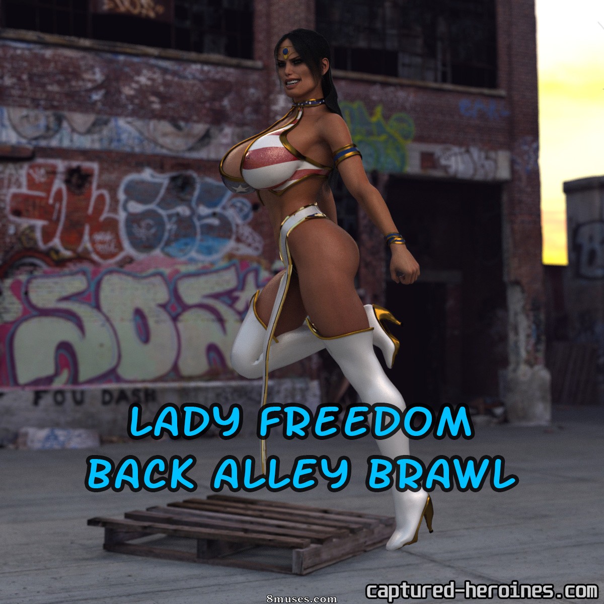 Captured-Heroines Comics - Lady Liberdade - Luta na alley escura - Página 1