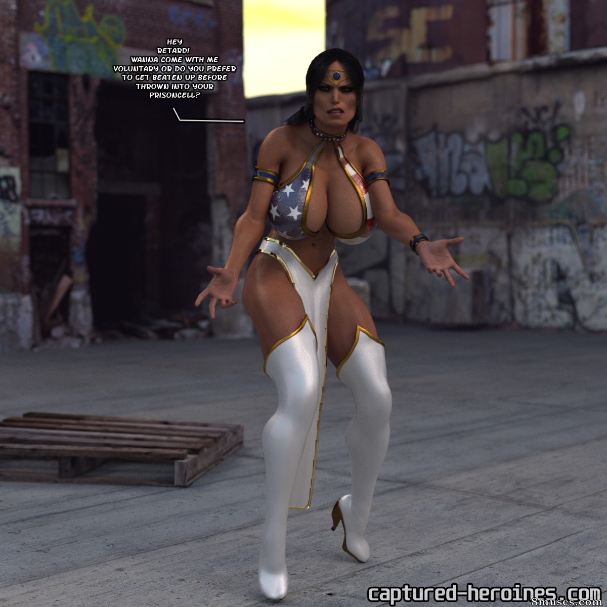 Captured-Heroines Comics - Lady Liberdade - Luta na alley escura - Página 3