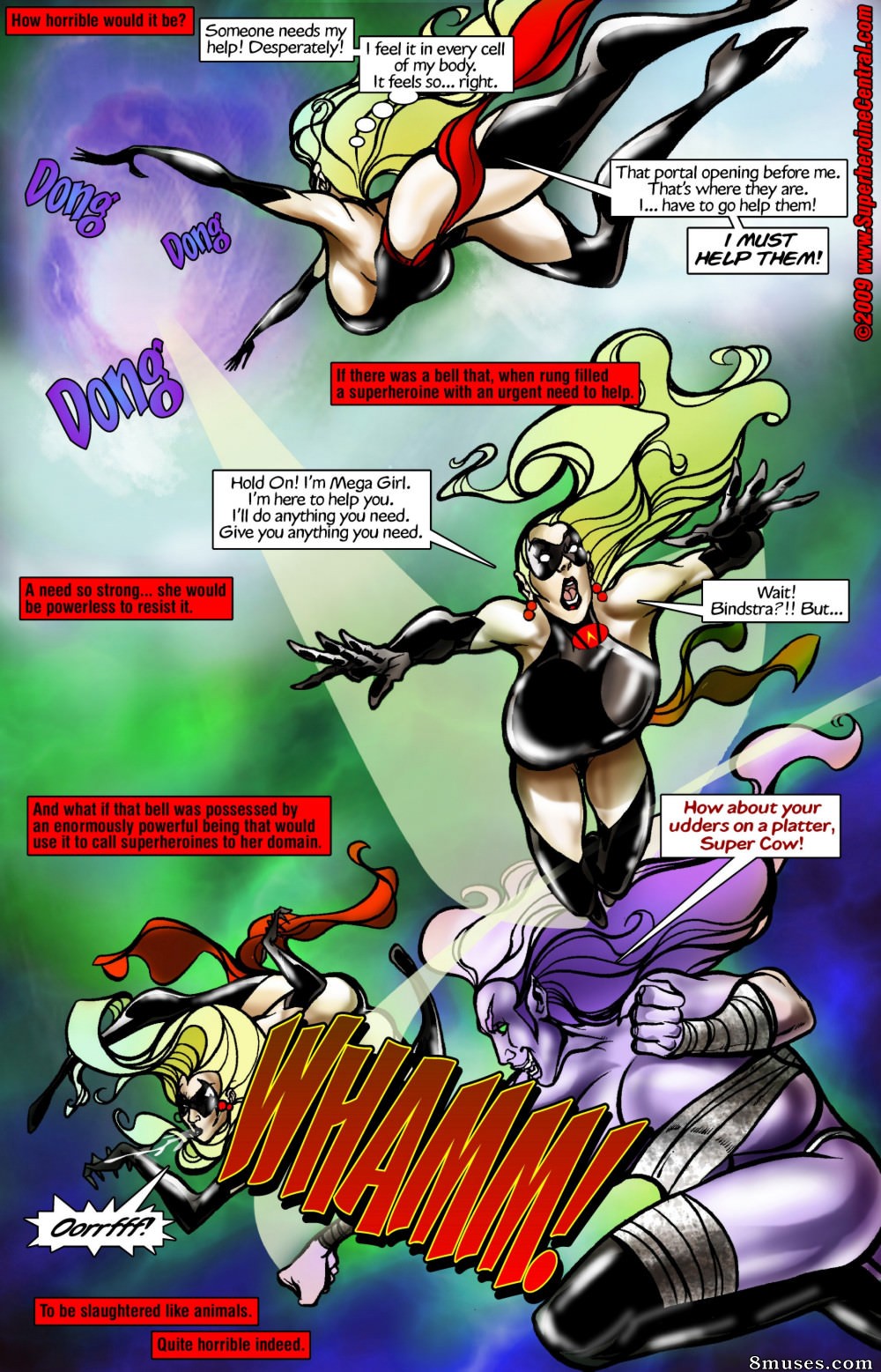 Superheroine Central Comics - Mega chica vs Bindstra en cowbell - Página 2