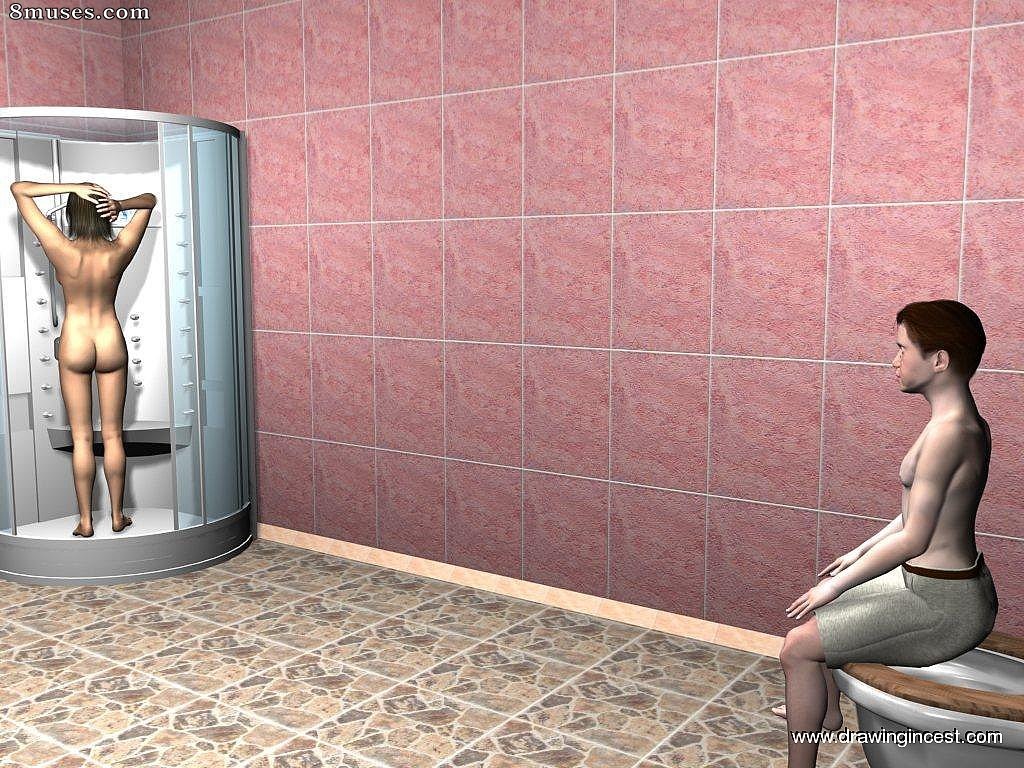 3D - Sons and moms bathroom dreams come to reality - Page 1