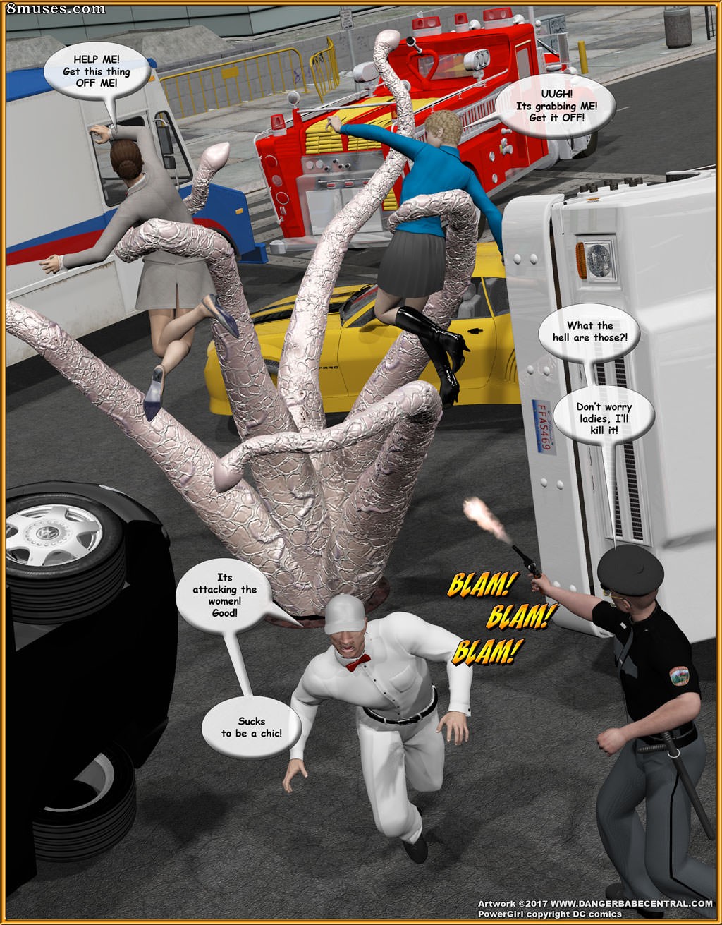 3D - Power Girl - Tentacle Attack - Page 5