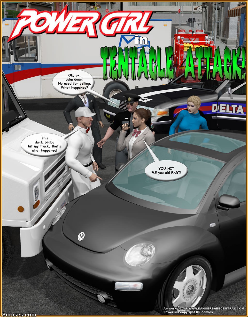 3D - Power Girl - Tentacle Attack - Page 2