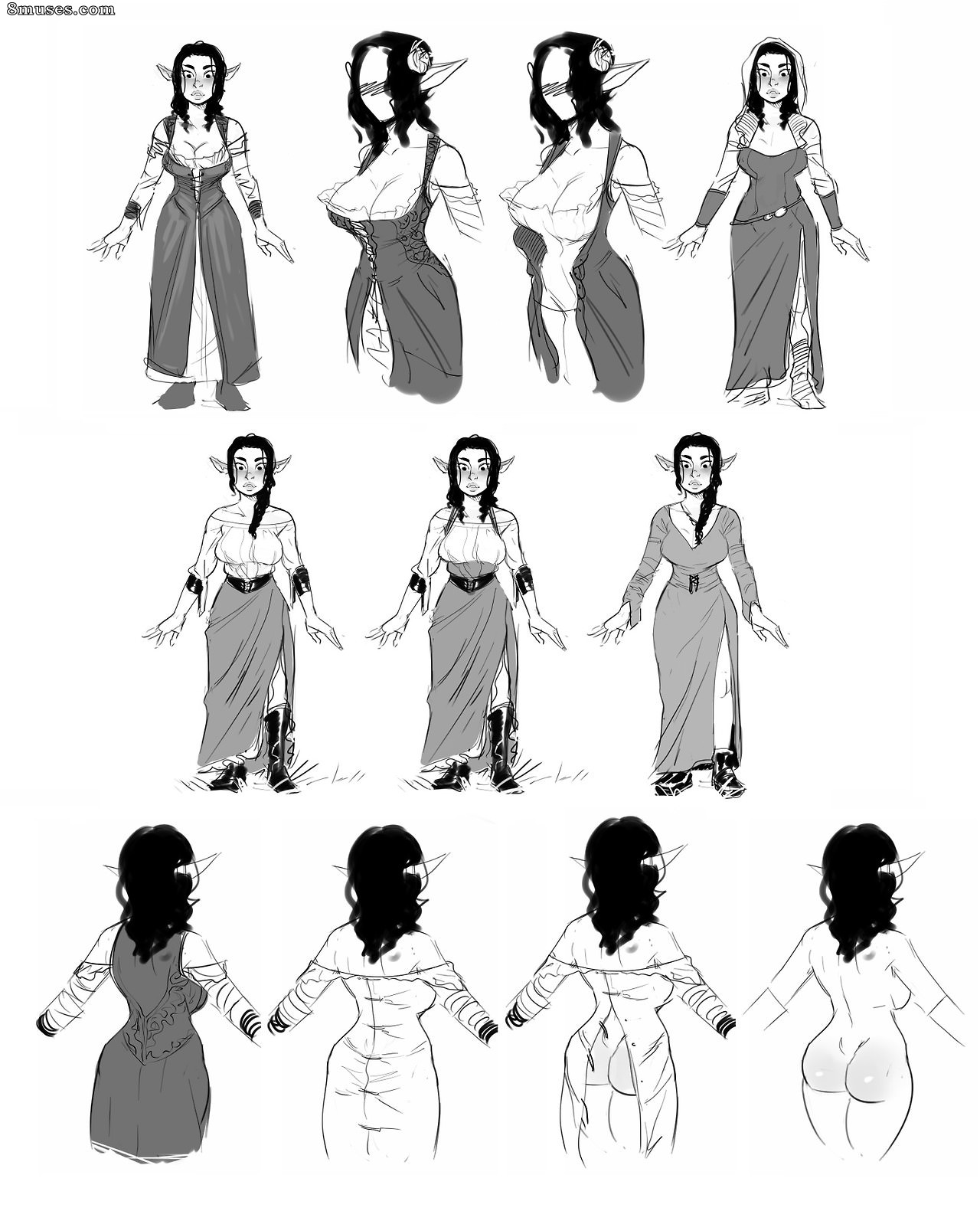 Extras - Estudos de personagens - Página 1