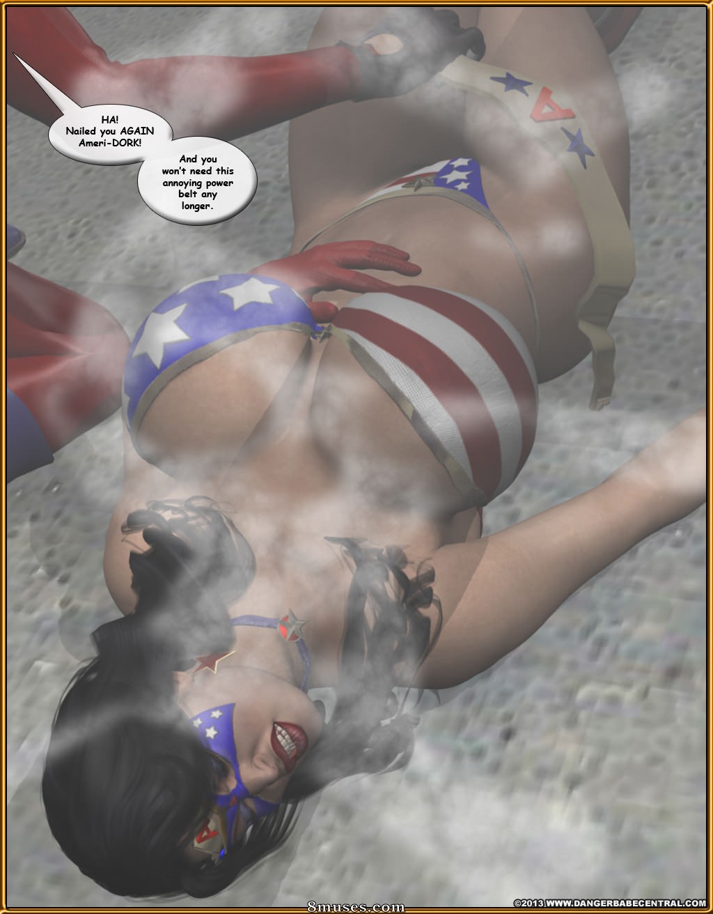 3D - Ms Americana Defeated by Captain KO - Page 57