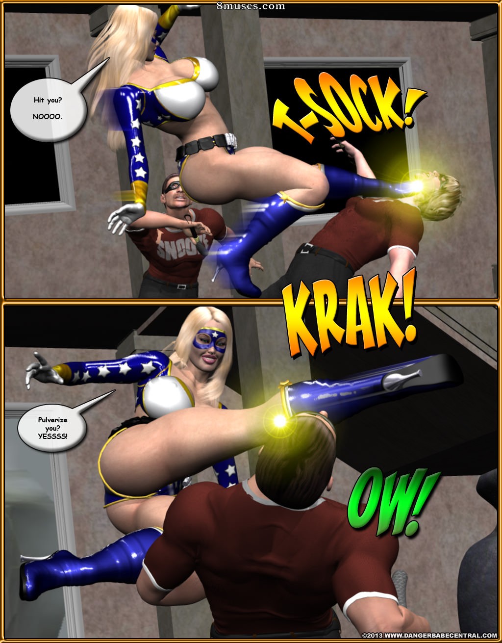 3D - Ms Americana Defeated by Captain KO - Page 4
