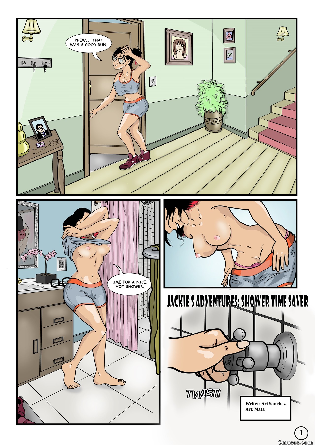 TabooFunComix.com Comics - Aventuras de Jackie - Ahorrador de tiempo en la ducha - Página 1