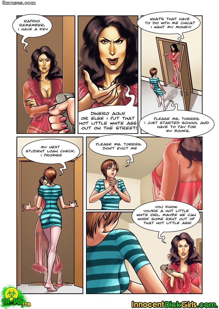 Innocent Dickgirls Comics - Atrás do aluguel - Página 6