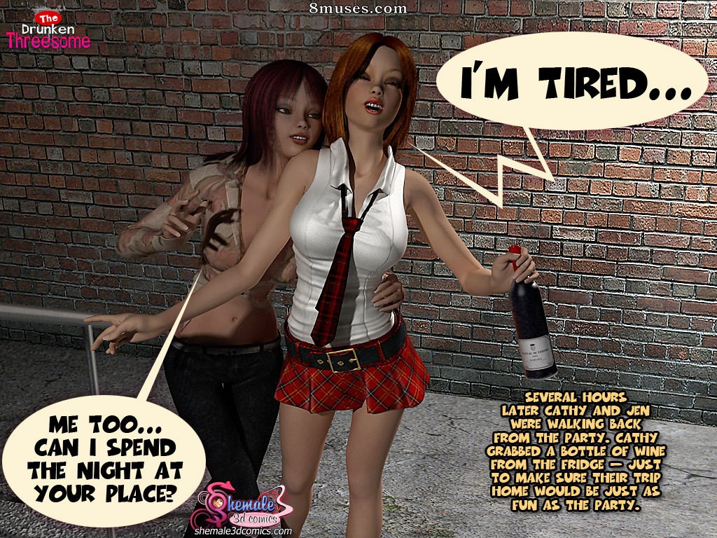 Shemale3DComics.com Collection - A threesome embriagada - Página 7