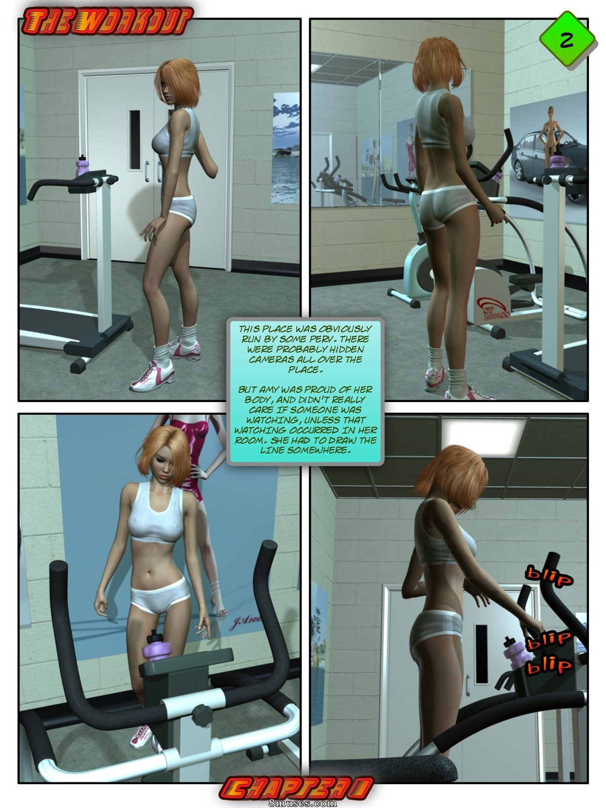 Xtreme3D Comics - Amy faz exercícios - Página 2