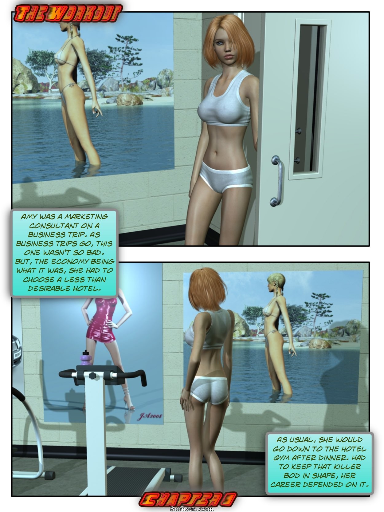 Xtreme3D Comics - Amy faz exercícios - Página 1