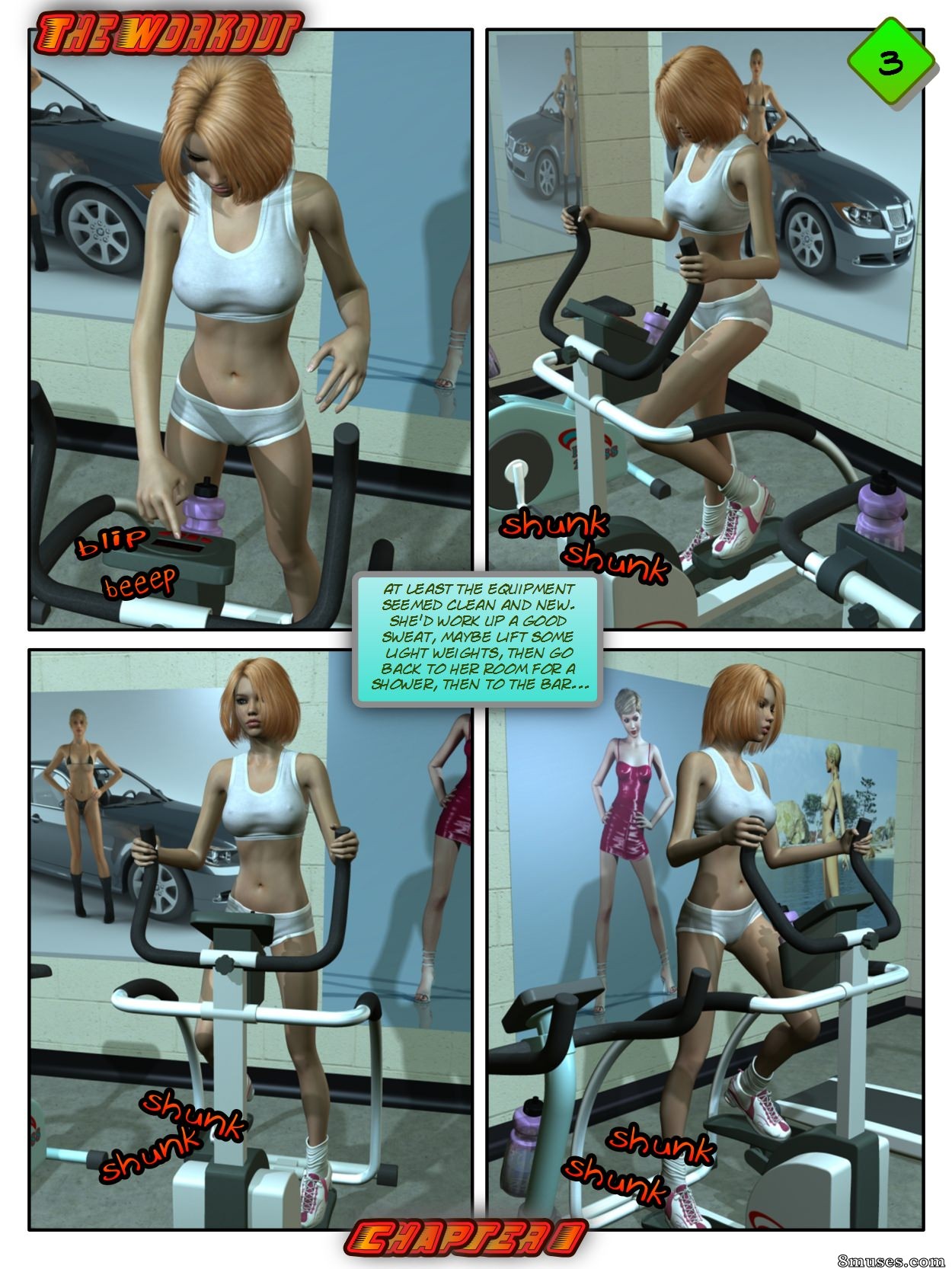 Xtreme3D Comics - Amy se ejercita - Página 3
