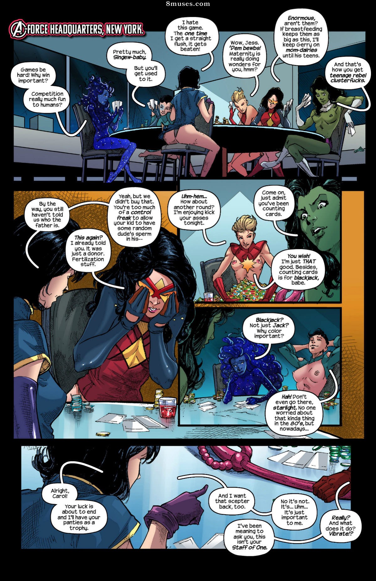 Page 3 | Tracy-Scops-Comics/A-Force-Strip-Poker-Stars | 8muses - Sex Comics