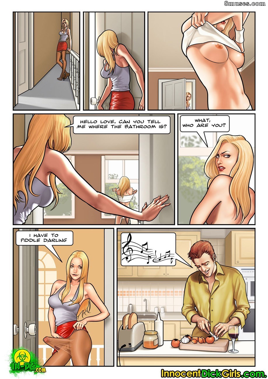 Innocent Dickgirls Comics - Empregada doméstica sissy - Página 5