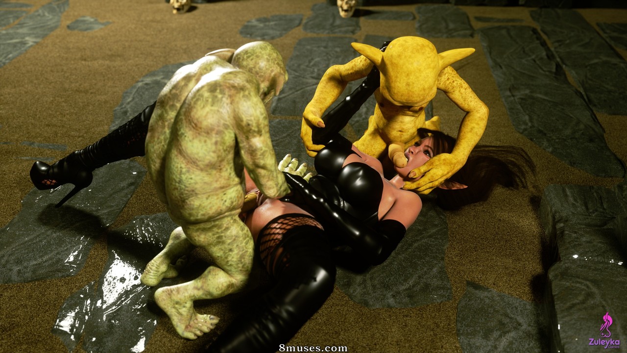 Zuleyka 3D Comics - Elf Domina and Goblins - Page 1