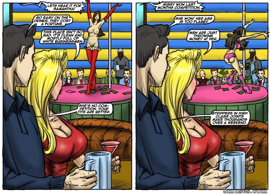 IllustratedInterracial.com Comics - Recession Blues-Wife Forced to Strip - Page 6