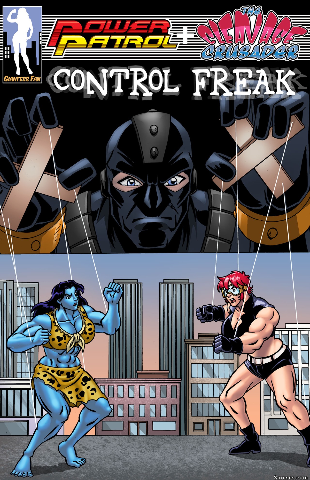 Giantess Fan Comics - Power Patrol & The Cleavage Crusader - Control Freak - Page 1
