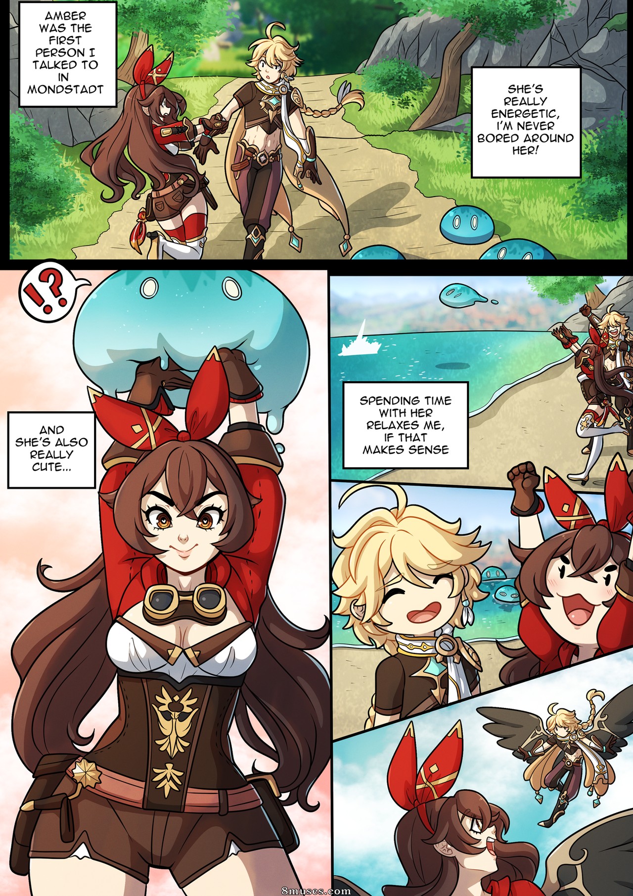 Kinkymation Comics - The Traveler's Guide to Teyvat's Heart - Amber (Genshin Impact) - Page 3