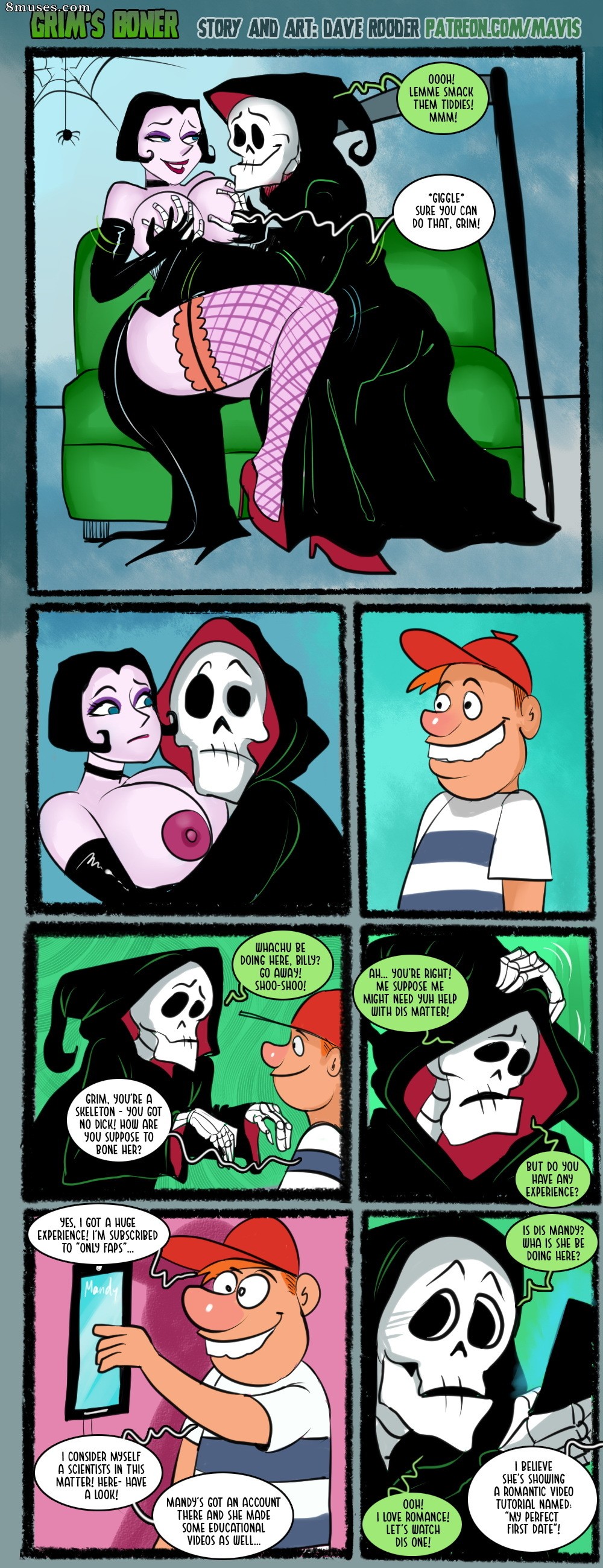 Mavis Rooder Comics - La erección de Grim - Página 1