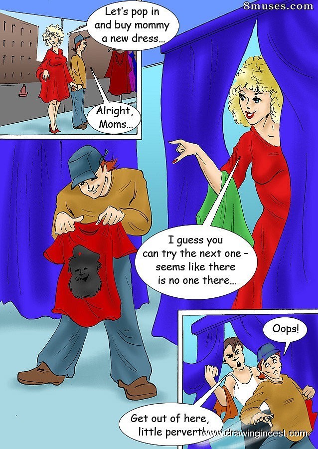 2D - Boy enjoys his mom in the shop - Page 1