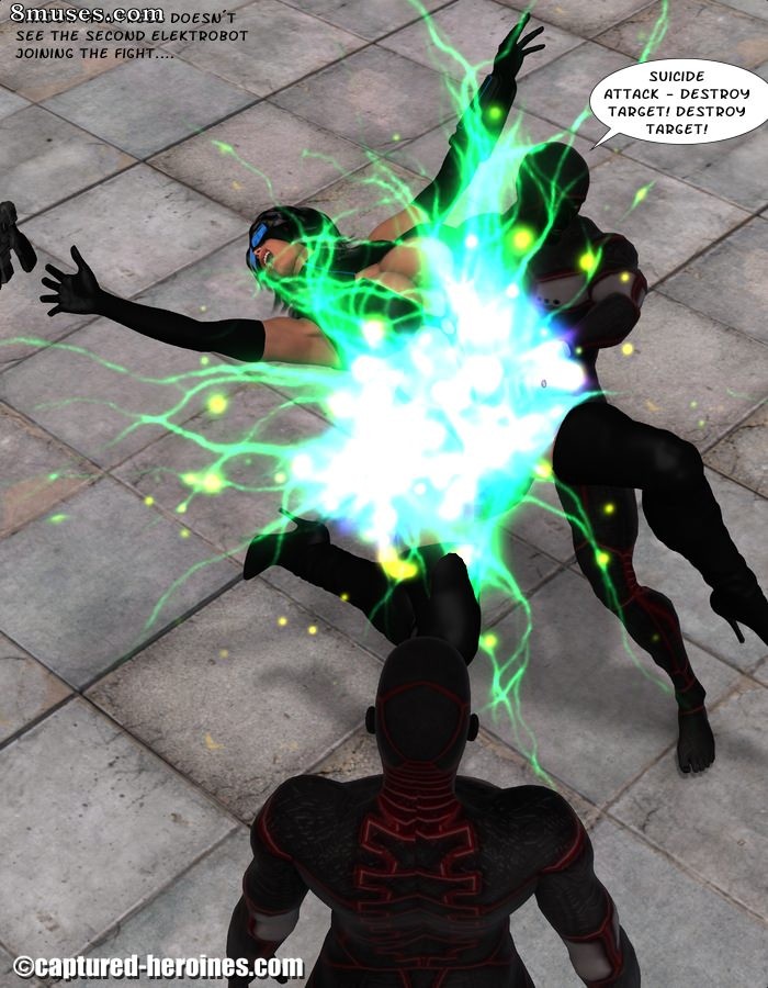 Captured-Heroines Comics - Shadow Huntress vs Elektrobots - Page 6