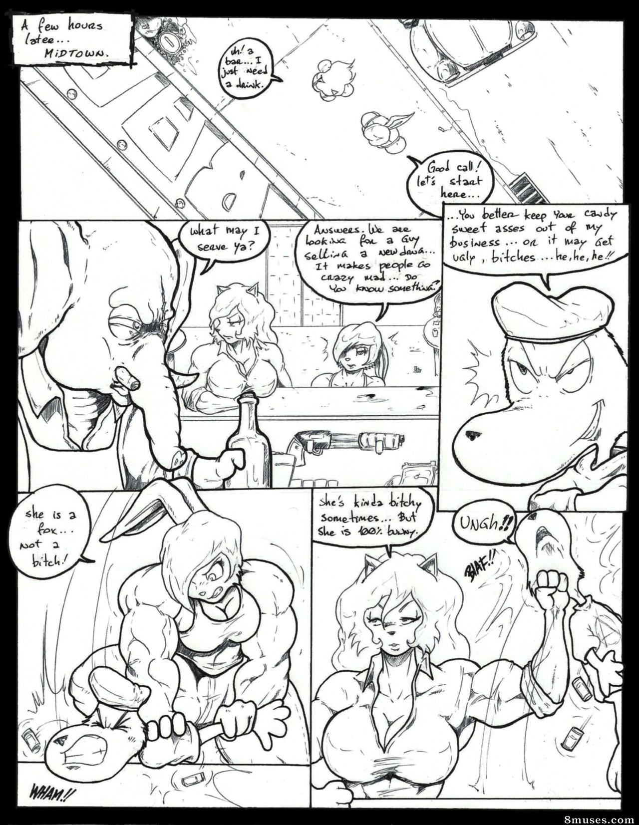 Cómic de mujer poderosa y músculo - El zoológico - Página 13