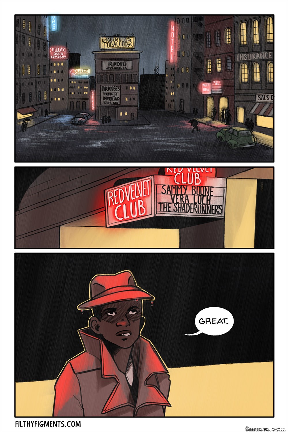 Filthy Figments Comics - A dama em neon - Um mistério de Bentley Jones - Página 2