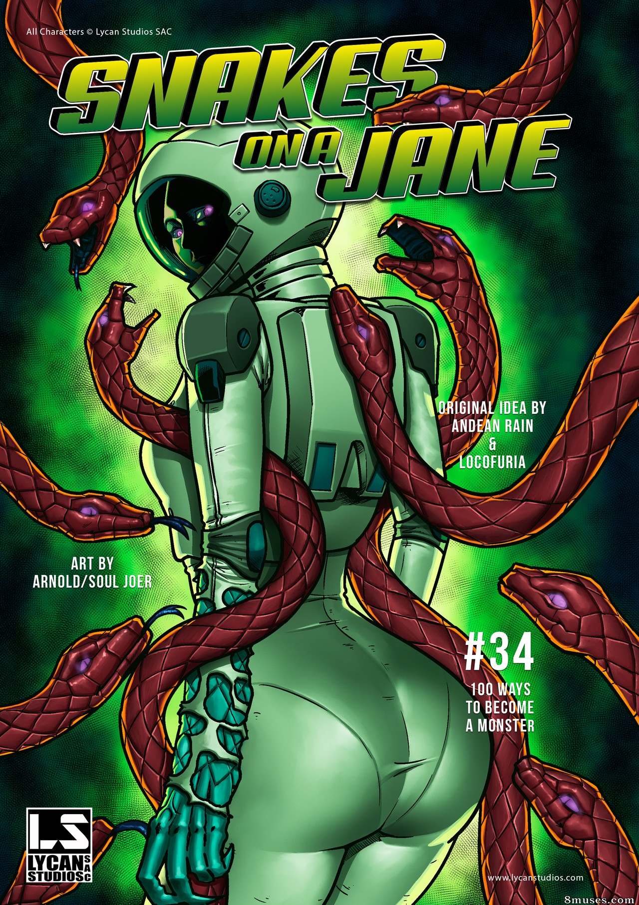 Locofuria Comics - 100 Ways to Become a Monster 34 - Snakes on a Jane - Page 1