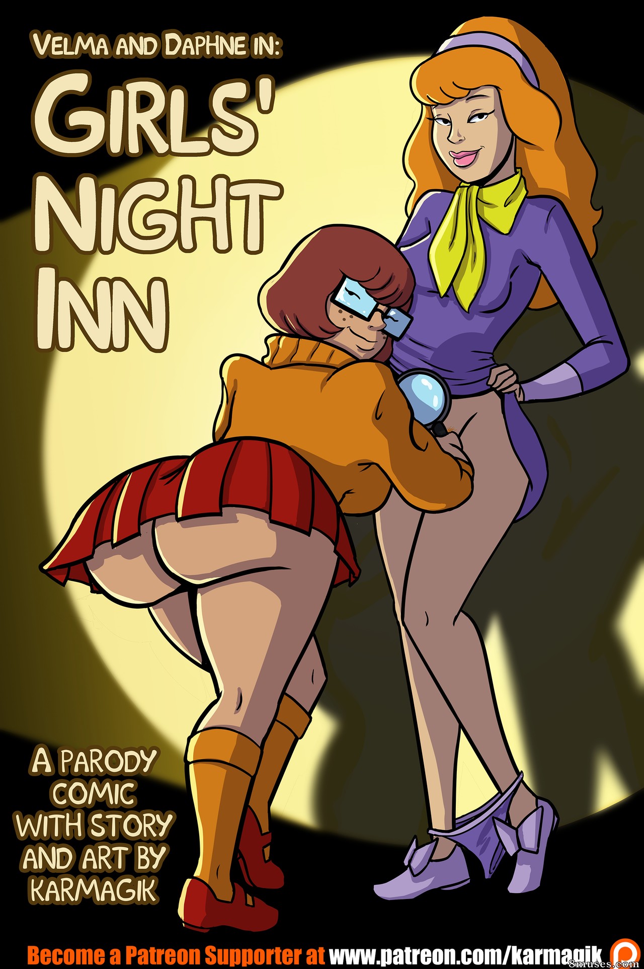 Velma and Daphne in Girls' Night Inn - Black and White - Page 1